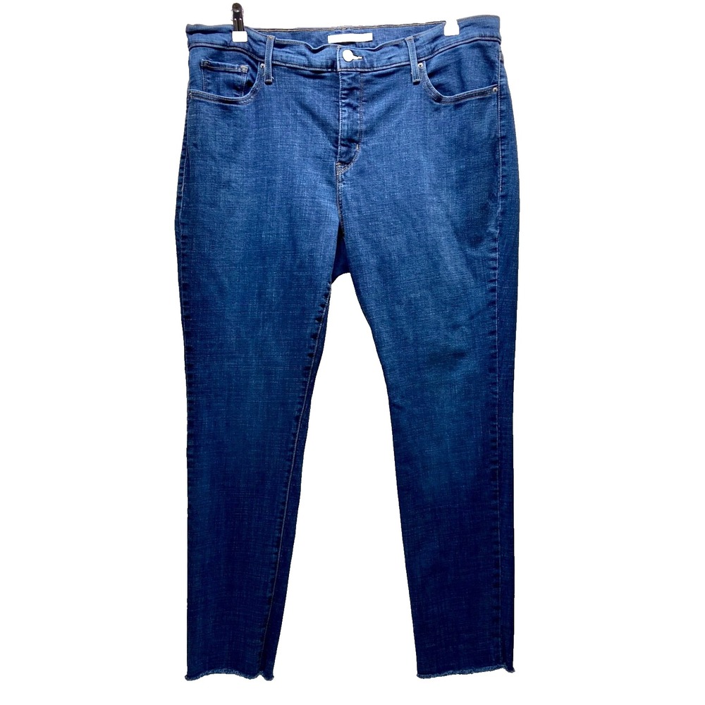 Levi's 311 Shaping Skinny Jeans Women's 20W Blue Med Wash Raw Hem Stretch Denim